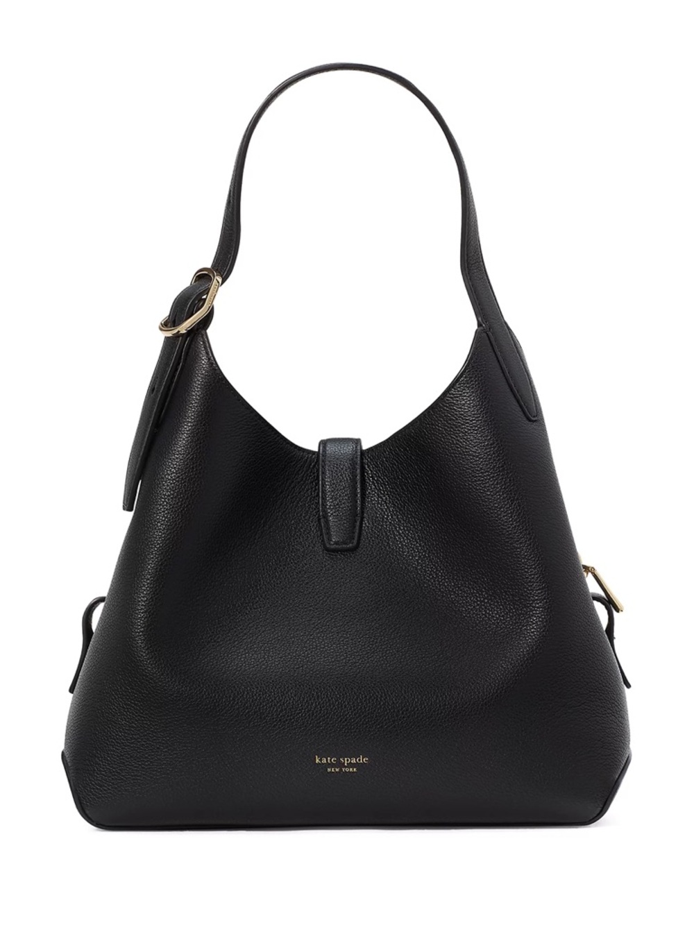 kate spade new york Deco Pebbled Leather Crossbody Tote - Black - Picture 3 of 11